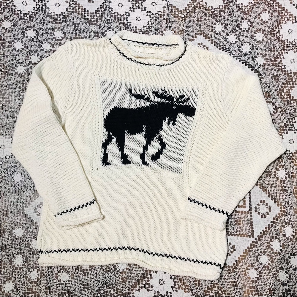 Vintage Christmas Moose Sweater